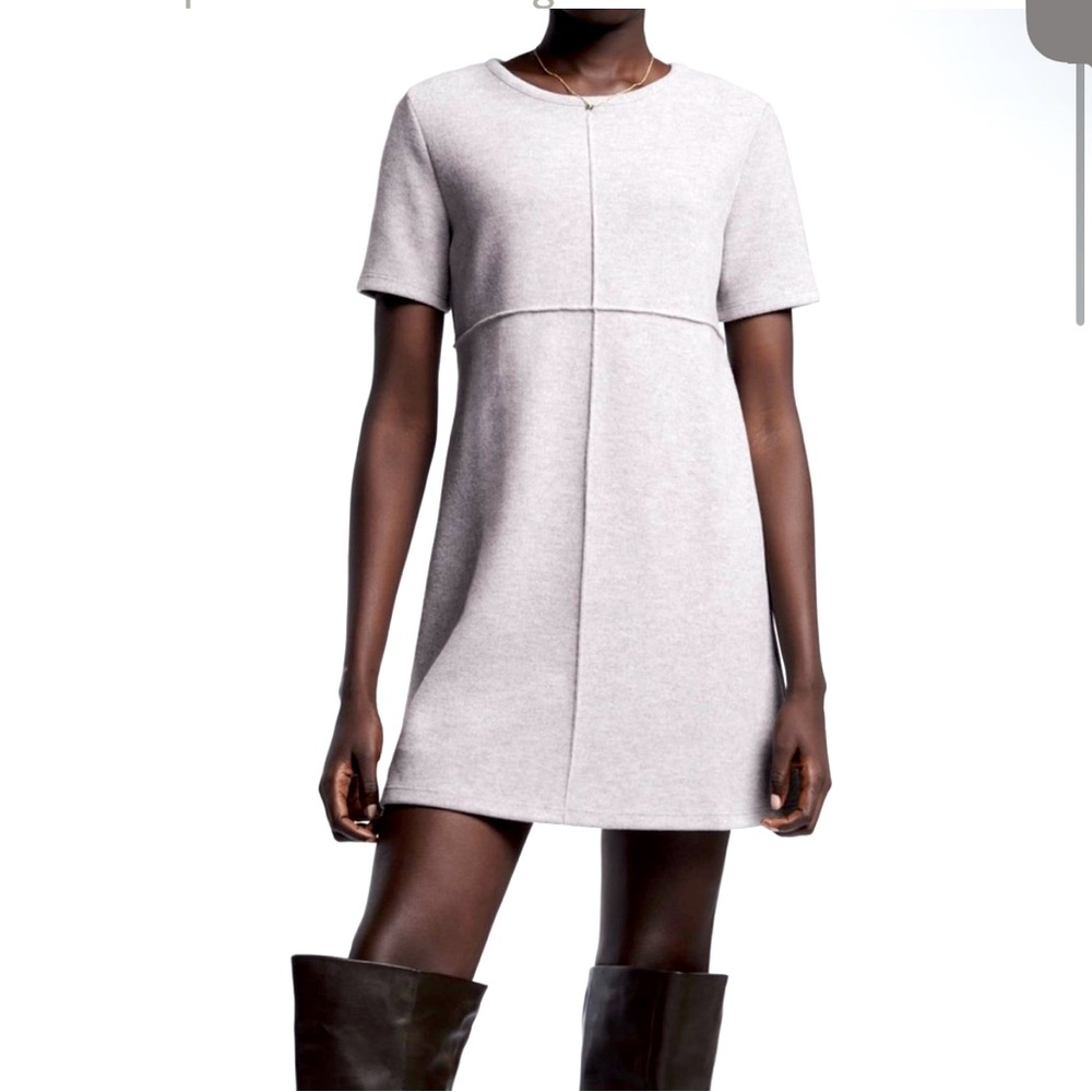 Zara NWT soft basic gray dress